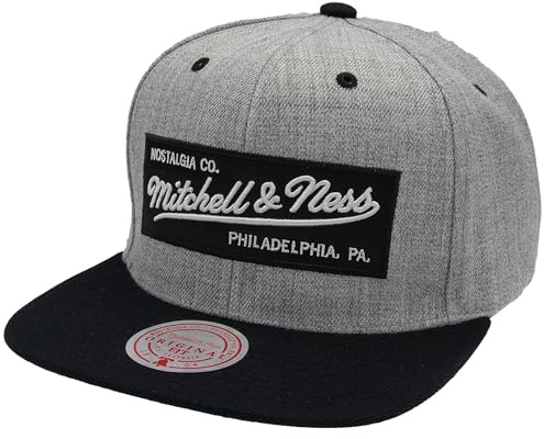Mitchell & Ness 2 Tone Box Logo - Flat Visor Snapback Basecap