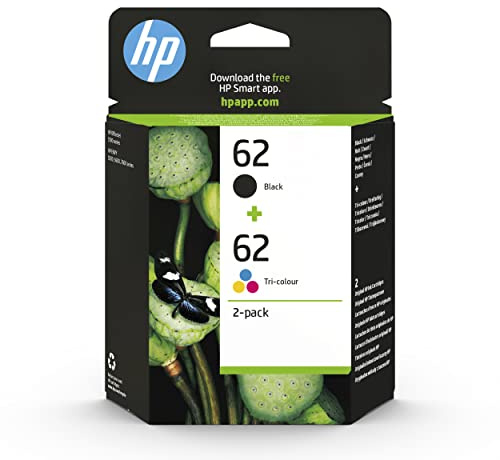 HP 62 (N9J71AE) Multipack Original Druckerpatronen 1xSchwarz, 1xFarbe für HP ENVY 55xx, 56xx, 7640 und HP OfficeJet 200, 250, 57xx