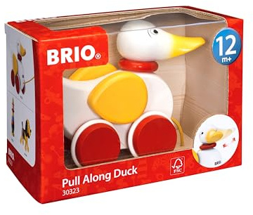 BRIO 30323001 - Nachziehente, weiß | Kleinkindspielzeug, Geschenk für Jungen und Mädchen