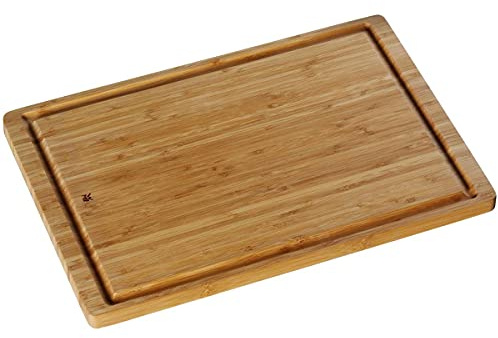 WMF Schneidebrett Bambus natur, 45 x 30 x 1,9 cm, Schneidebrett Holz, Bambus Brett, Holzbrett groß - Tranchierbrett mit Saftrille - Küchenbrett klingenschonend