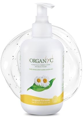 Organyc Intimpflege Waschlotion mit Kamille für empfindliche Haut, frei von Chlor, Parabenen, SLS, SLES und synthetischen Duftstoffen, dermatologisch getestet - 250ml