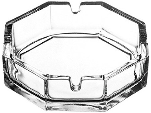 Pasabahce 54076 Kösem Aschenbecher 2er Set | schöner 8-eckiger Glas-Ascher, modernes Design | Ashtray Kül Tablasi für Zigaretten | robust & spülmaschinenfest | ideal für Gastronomie & Haushalt
