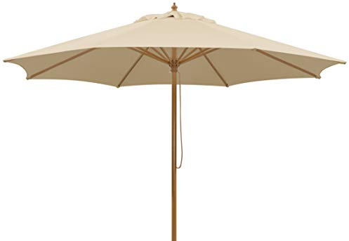 Schneider Sonnenschirm Malaga, natur, 300 cm rund, Gestell Alu/Stahl, Bespannung Polyester, 7.2 kg,