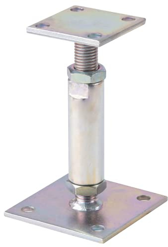 Alberts 212391 Pfostenträger | höhenverstellbar, zum Aufschrauben | galvanisch verzinkt, dickschichtpassiviert | Höhe 150 - 190 mm