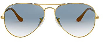 Ray Ban Unisex 0Rb3025 Aviator Large Metal Aviator Sonnenbrille, Blau (Gestell: Gold, Gläser: Kristall Hellblau Verlauf)