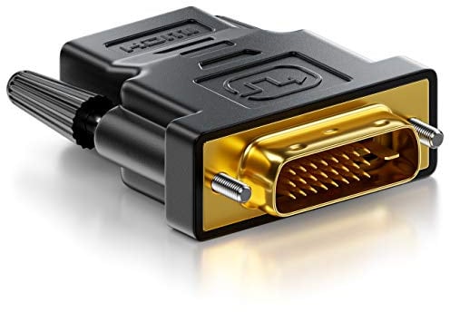 deleyCON HDMI zu DVI Adapter (Bidirektional) Konverter HDMI Buchse zu DVI-D Stecker Vergoldet - 1920x1200 1080p - Für PC, Notebook, Beamer, Monitor, Spielekonsolen