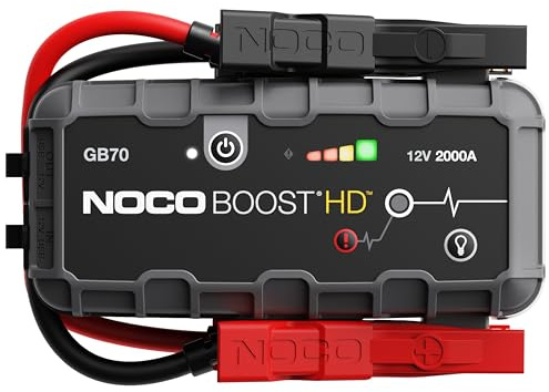 NOCO Boost GB70: 2000A UltraSafe Starthilfe Powerbank – 12V Lithium-Starthilfegerät & Starterkabel – Tragbarer Booster für Benziner bis 8,0L & Diesel bis 6,0L