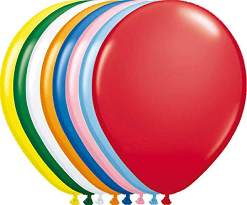 Bunte einfarbige Luftballons - 100er Pack, Sortiert, Rot, Gelb, Grün, Blau