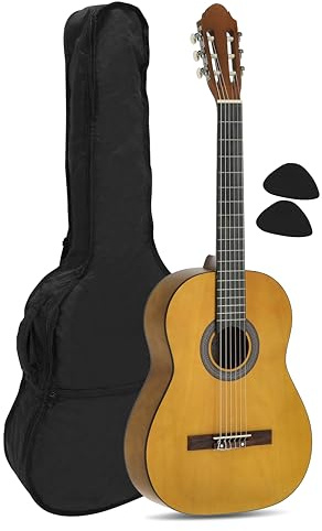 Juan Miguel Navarrez Konzertgitarre - klassische Gitarre - 4/4 honey - Naturfarben - inkl. Tasche