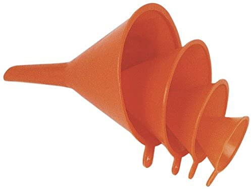 Brüder Mannesmann Trichter-Set 4-tlg., Kunststoff, geeignet für Öl, Kühlmittel und Kraftstoff, ideal für Kfz und Werkstatt, vier Größen (Ø 50/75/100/125 mm) | M 455-4