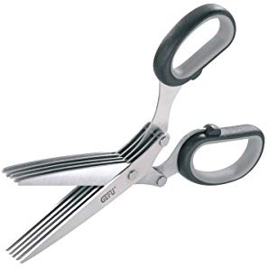 GEFU Kräuterschere CUTARE - 5-fach-Klinge für schnelles und aromaschonendes Zerkleinern von Kräutern, inklusive Reinigungskamm, spülmaschinengeeignet
