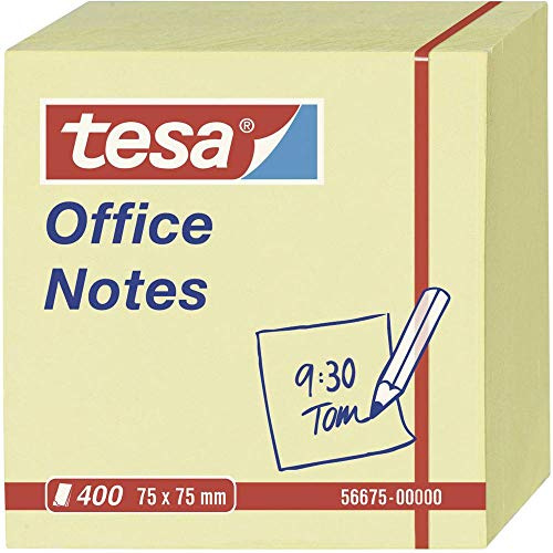 tesa Notes Haftnotizen, 400 Blatt, gelb, 7,5cm x 7,5cm, 56675-00000-05