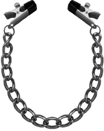 Bondage einstellbare Nippelklemmen mit extra dicker schwerer Kette Brustwarzenklemmen Brustklammern Nippelklammern