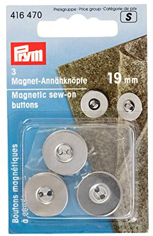 Prym 416470 Magnet-Annähknöpfe 19 mm silberfarbig