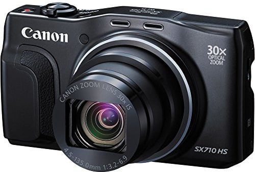 Canon PowerShot SX710 HS Digitalkamera (20,3 MPCMOS, 30-Fach Opt. Zoom, 60-Fach ZoomPlus, 7,5cm (3 Zoll) Display, Opt. Bildstabilisator, Full HD Movie 60p, WLAN, NFC) schwarz
