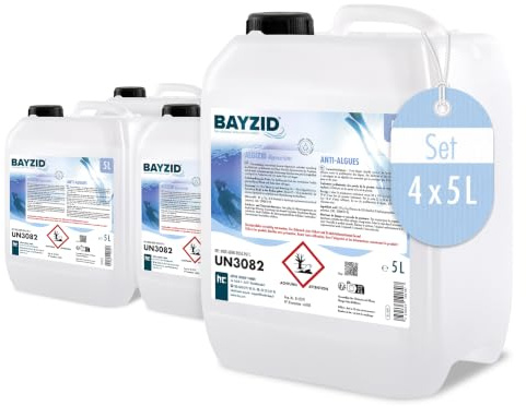 Höfer Chemie Algizid Algenverhütung 4 x 5L - Algenvernichter Pool - Präventiver Schutz vor Algen, Bakterien & Pilzen - Für Sauberes Wasser