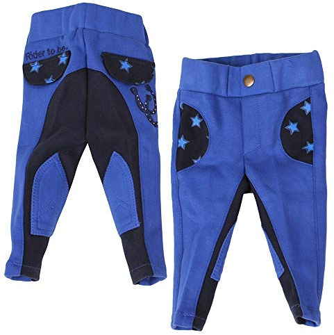 QHP Reithose Kinder Junior Mickey | Geeignet für Babys und Kleinkinder | Gr. 56-104 | Mit verstellbarem Hosenbund mittels Knopfleiste | Pflegeleicht (Kobalt, 104)