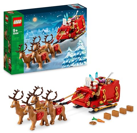 LEGO Schlitten des Weihnachtsmanns - Spielzeug für Kinder ab 9 Jahren mit Minifigur, Rentieren, Gitarre, Teddybär und Skiern - Geschenk zu Weihnachten für Jungen und Mädchen - 40499