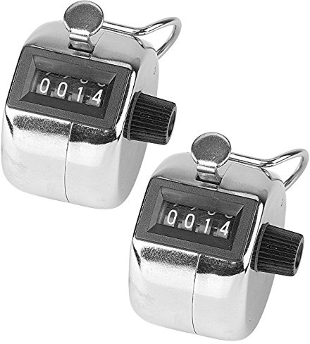 infactory Hand-Zähler: Handzähler aus Metall, 2er-Pack (Klickzähler, Mechanische Handzähler, klick)