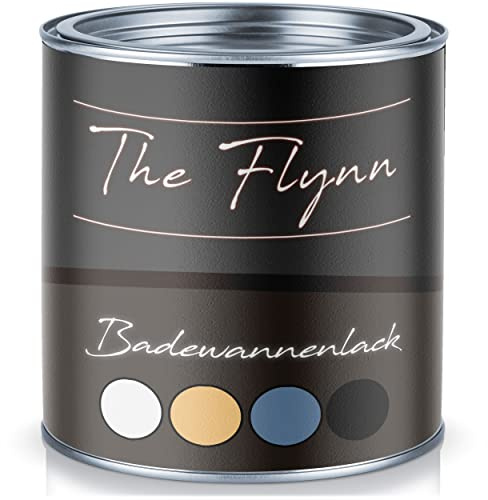 The Flynn Badewannenlack SET hochwertige Badewannenbeschichtung in Weiß, Grau, Schwarz und Beige FARBAUSWAHL 2 Komponenten glänzend (1 L, Beige)