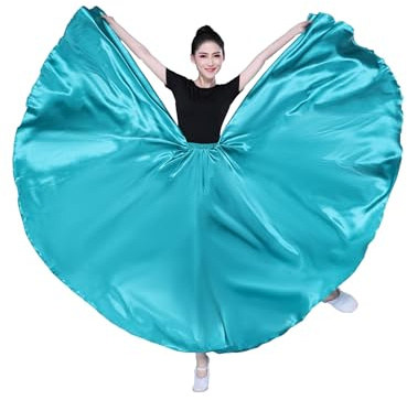 Knöchellang Tanzrock Bauchtanz Röcke Frauen Tanzrock Moderne Kostüm Maxi Röcke für Ballerina 360°540°720°