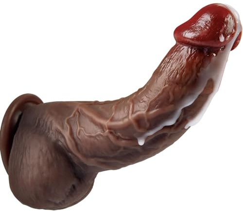 Black Dicker Realistischer Dildo groß für G-Punkt-Stimulation mit spezieller Kurve 20cm Silikon BBC dildos mit Starkem Saugnapf Penis Analdildo realistische dildos Sexspielzeug für Frauen und Männer