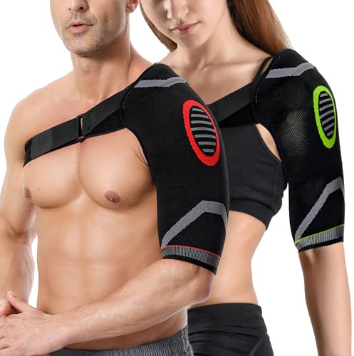 SUMCNU 2 Pcs Schulterbandage Für Herren Frauen Schulterstütze Schulter Bandage Verstellbar Komfortabel & Leicht Entwickelt Zur Linderung Von Schulterschmerzen Geeignet Für Die Linke & Rechte Schulter