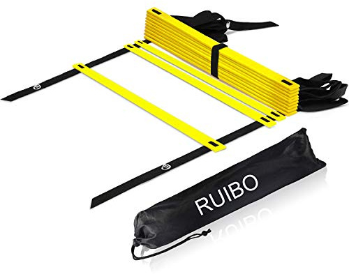 Ruibo Agility-Leiter, Geschwindigkeitstrainingsgerät/Geschwindigkeitsleiter für Fußball, Fußball und andere Sportarten, 6 m Länge, 12 verstellbare Sprossen