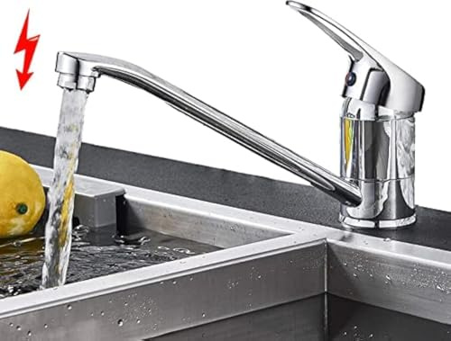 Niederdruck Armatur Küche Edelstahl Wasserhahn für Boiler 360° Drehbar Küchenarmatur Niederdruck Niederdruckarmatur mit 3 Anschlüsse Mischbatterie für Untertischboiler Durchlauferhitzer