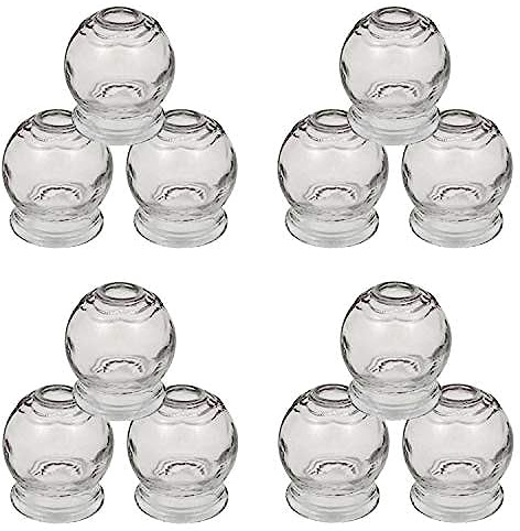 12er SET Schröpfgläser ø 5,5 cm Höhe 6,4 cm Schröpfen aus Glas (Feuerschröpfen) Vakuum Massage/Glass Cupping Dia 5,5 cm/Банки медицинские