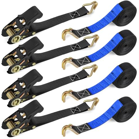 IAZZCO Spanngurte mit Ratsche und Haken - 6M x 25MM Spanngurt TÜV/GS Zertifiziert mit Ratschengurte mit Nockenschnalle für Motorräder, Auto, Anhänger, Haushalt (Schwarz/4 Stück)
