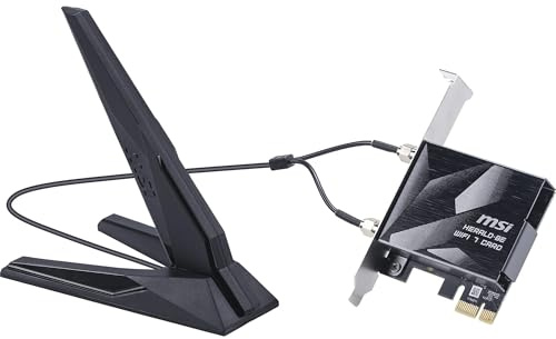 MSI Herald WiFi 7 PCIe-Karte für Desktop-PCs BE9400 Tri-Band, Bluetooth 5.4, 6 GHz, MLO, 320 MHz, 5,8 Gbit/s