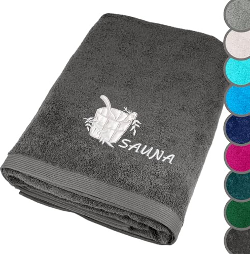 Lashuma Saunahandtuch 100x200 cm, Lillby Liege Handtuch groß für Damen und Herren Anthrazit - Grau