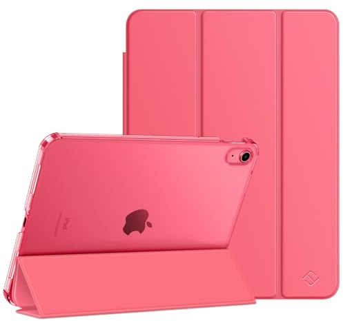 FINTIE Hülle iPad A16 11 2025 & 10. Gen 10,9 2022 | Ultra-dünn, matte transparente Rückseite, umklappbarer Stand, Auto Wake/Sleep, leicht, Hot Pink