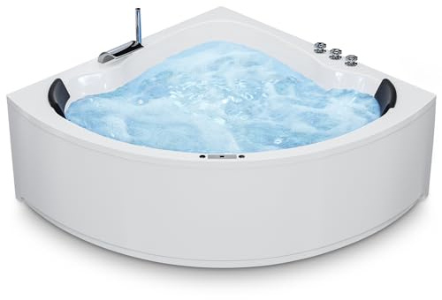 AQUADE Whirlpоol Badewanne - Eckbadewanne 140x140 cm Modell: Koblenz/Kassel Badewanne Komplettset Acryl Wanne - Wählen Sie Ihre perfekte Wanne/Whirlpоol: Basic, Classic, Air-Relax, Lux