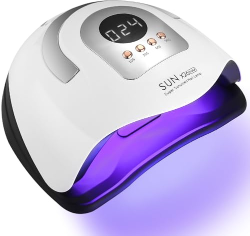 JOFLVA UV Lampe 380W, 81 LED Gel Nagellack Schnelltrockner, Auto Sensor, 4 Timer LCD Display, Geeignet für Alle Nagellampen, für Maniküre, Zuhause und Salon