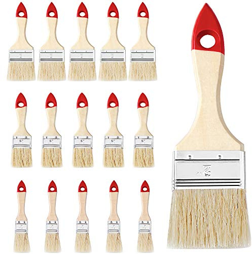 MONZANA Malerpinsel 15 TLG Set 3 Größen für Holzlasur Lacke Farbe | Acrylfarbe, Pinselset 26mm, 39mm, 51mm, Breit, Lackpinsel Holz, Maler Pinsel Groß