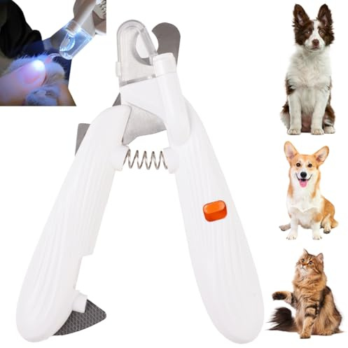 Krallenschere Katzen mit Led-Licht, Spritzfest Schutzvorrichtung, Schneider | Krallenschere Hund, Krallenschneider für Hunde Krallenschneider mit für Mittlere & Kleine Hunde, Katzen