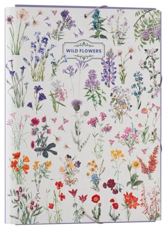Grupo Erik Mappe A4 - Eckspannmappe Wild Flowers - Heftmappe für Jungen und Mädchen - Sammelmappe mit Gummizug