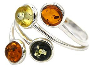 MyBer Ring Bernstein Bernsteinring Schmuck Damen silber 925 PMBER23