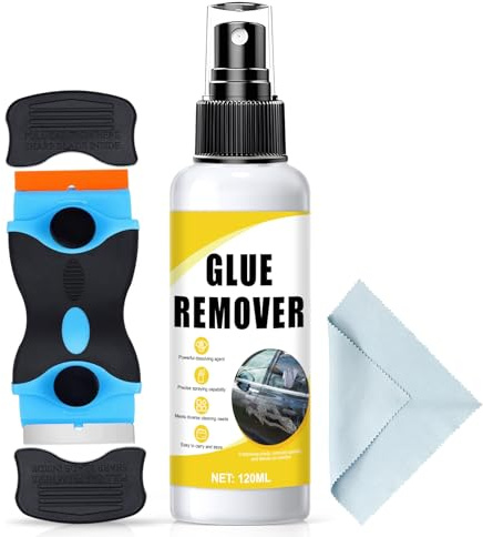 Sekundenkleber Entferner, Ettikettenlöserspray, Klebereste Entferner es Löst Sich Schnell Auf und Eignet Sich Zum Entfernen von Klebstoffresten von Verschiedenen Oberflächen, 120ml (A)