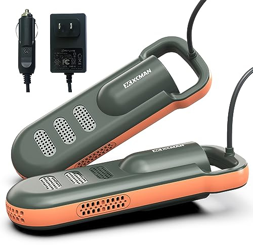 XCMAN Tragbarer Schuhtrockner und Stiefeltrockner, Stiefeltrockner für Winterstiefel, Arbeitsstiefel, Regenstiefel, Skistiefel, mit integriertem Gebläse und Heizung-Ultra Silent 12V DC/AC Converter