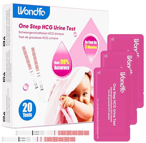 Wondfo Schwangerschaftstest 20x Frühschwangerschaftstest 10mIU/ml Ultra Frühtest Schwangerschaft Pregnancy Test