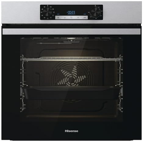 Hisense BI62216AXE2 Hydrolithium-Backofen, Klasse A, Teleskopführung, großes Fassungsvermögen 77 l, gleichzeitiges Kochen x 5, Doppelgrill, schnelles Aufheizen, Edelstahl