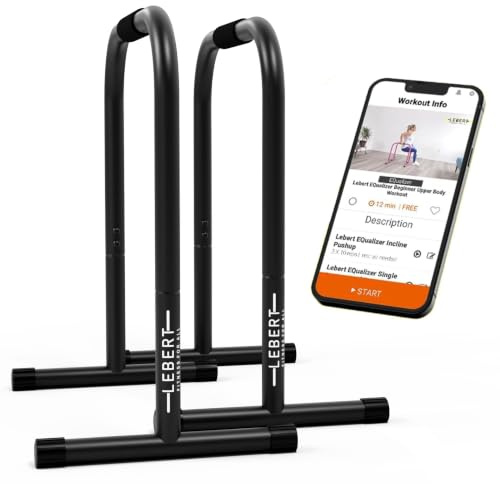 Lebert Fitness Equalizer mit Resistance Band - Calisthenics Equipment ✓ Dip Station ✓ Push Up Stand Bar ✓ Pull Up Dip Bar ✓ Bodyweight Equipment ✓ für Intensiven Gebrauch