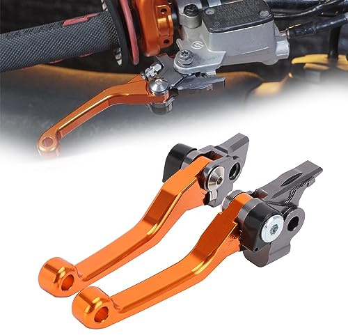 Motorrad Bremshebel und Kupplungshebel CNC Faltbare-Orange | für SX SXR SXF XCF XCFW XCRW XCW EXCR EXC 125 150 200 250 300 350 500 SX XC EXC XCFW XCW SXF XCF EXC EXCF