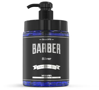 Barber Marmara Silver, Fresh Shaving Gel, Anti-Razor Burn, Clear, 1L | Transparent Shaving Gel For Precision Shaving, Helps Reduce Razor Burn, Improves Visibility, Fresh Fragrance Easy Pump Use