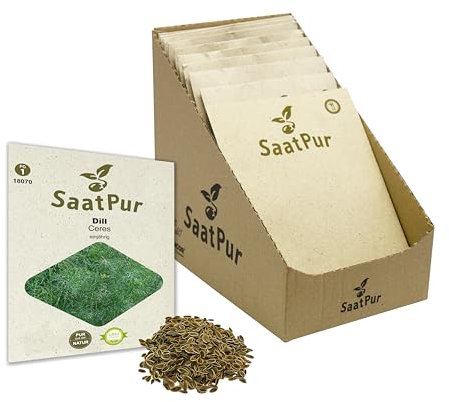 SaatPur Dill Samen, Saatgut - Kleines Tray mit 25 Portionstüten für je ca. 200 Pflanzen