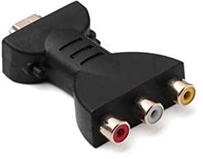TICFOX HDMI-zu-3 RCA Adapter Konverter, HDMI-zu-3-RCA-RGB-AV Composite Video Audio Adapter 1080p mit Audio/Splitter und Videosynchronisation, Kompatibel für Fernseher und PC, Kamera