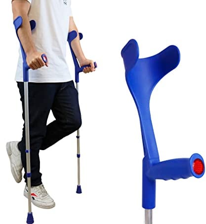 PEPE Mobility Krücken (2 Stück) Blau, Unterarmgehstützen Höhenverstellbar, Gehhilfe für Senioren und Erwachsene, Leichte Gehstützen aus Aluminium, Stabil und Belastbar bis 125 kg